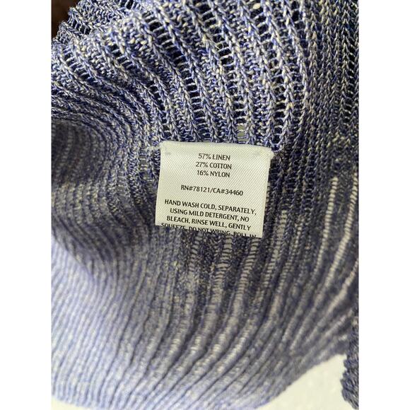 Eileen Fisher Iris Ribbed Linen Cord Sheen Shawl Collar Cardigan Size S - Picture 5 of 6